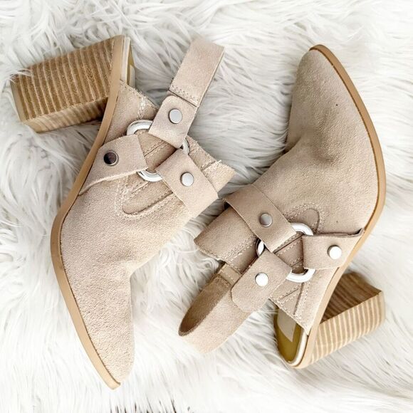 DOLCE VITA | Suede Pointed Toe Rango Slingbacks Beige Booties Tan Point | 8.5 - Picture 1 of 9